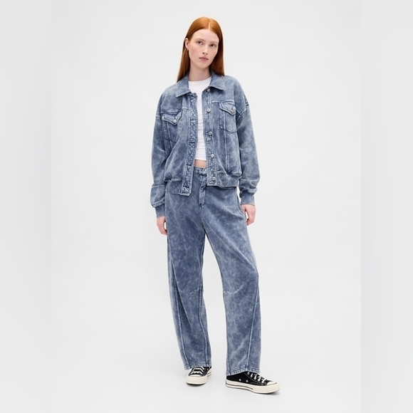 Gap VintageSoft Relaxed Icon Sweatshirt Jacket Medium Wash - Picture 2 of 6